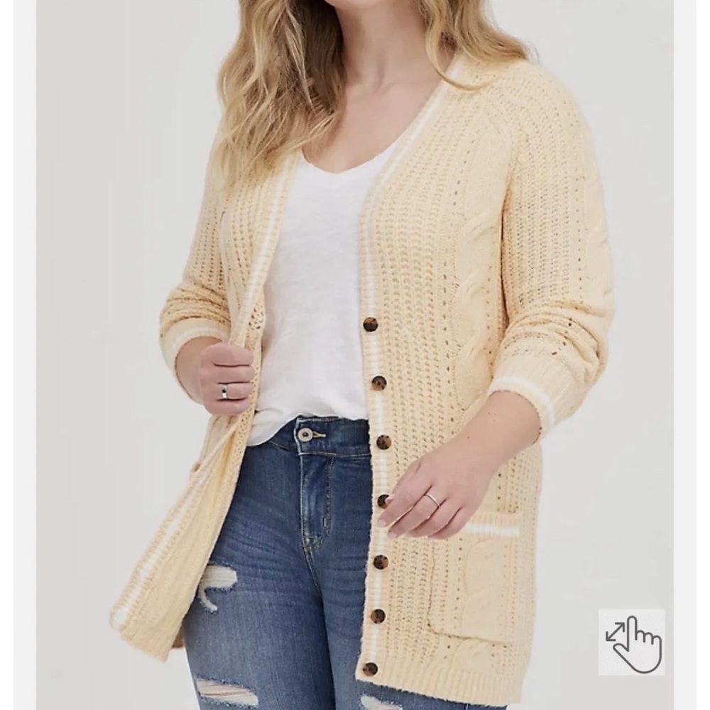 Torrid boyfriend style vneck button down sweater